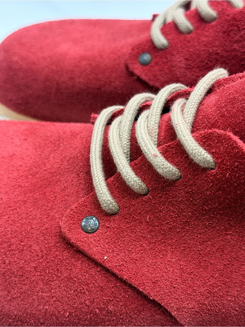 Birkenstock Red Suede Lace-Up Casual Shoes Low Sneakers Size EU 39